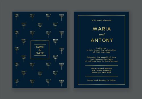 Blue and Gold Foil Theme ECard for Whatsapp