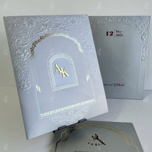 A4 Size Embossed Floral Silver – 935