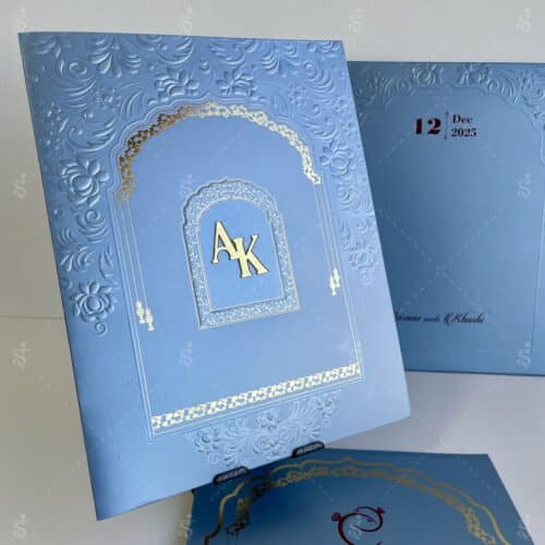 A4 Size Embossed Floral Blue – 936