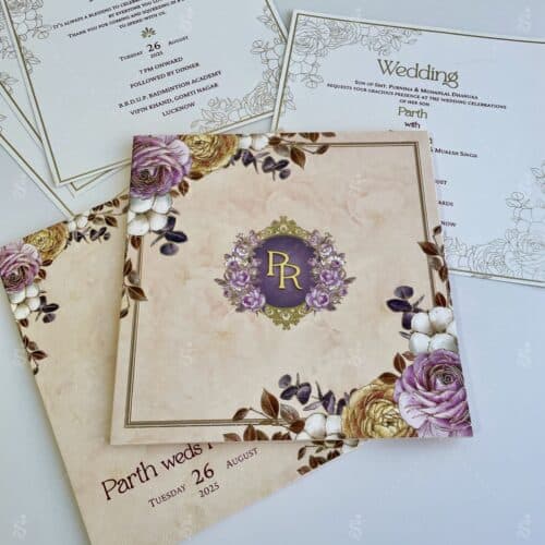 8.5″ Square Warm Ivory Floral – 984