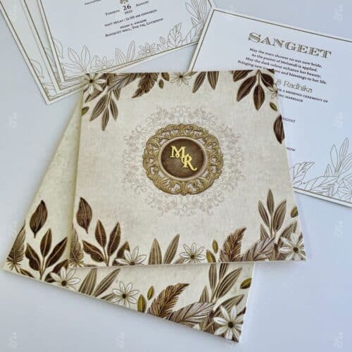 8.5″ Square Warm Cream Floral – 985