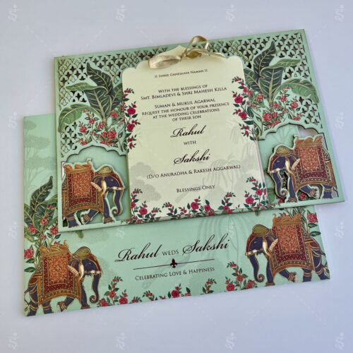 MDF Lasercut Green Elephant - 844