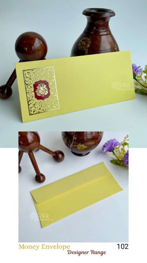Indian Style Ganpati Print Money Gift Envelope Wedding Shagun Lifafa