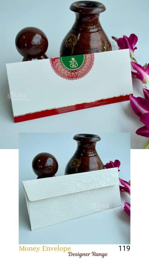 Traditional Indian Theme Ganpati Auspicious Money Gift Envelope Wedding Shagun Lifafa