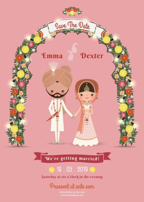 Punjabi Couple E-Wedding Card