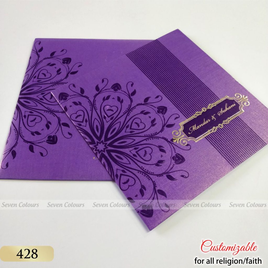 Urgent Delivery purple theme indian wedding invitation from Rs.40 - Rs.80